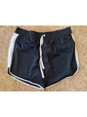 Zone Pro Mens Black & White Athletic Shorts 2X Elastic Waist Lightweight